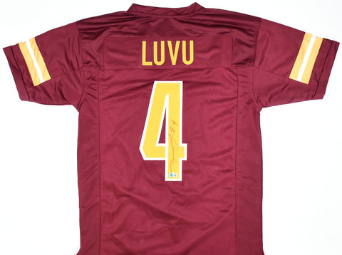 Frankie Luvu Autographed Maroon Pro Style Jersey - Beckett W Hologram *Black