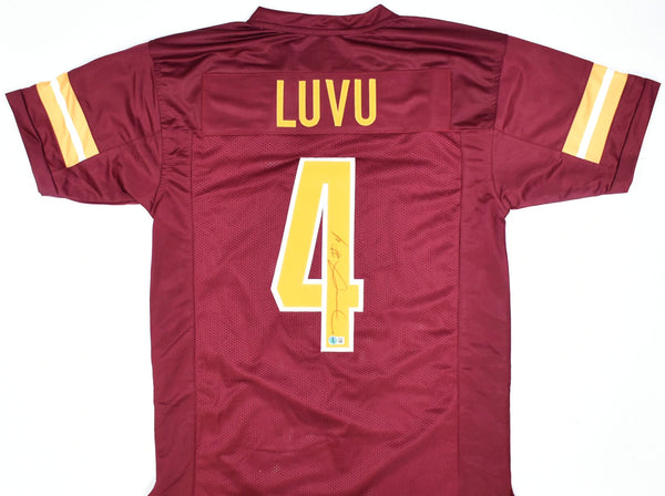 Frankie Luvu Autographed Maroon Pro Style Jersey - Beckett W Hologram *Black