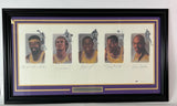 LA Lakers Legends Wilt, West, Magic, Baylor, Kareem 5-Signature Litho PSA LOA