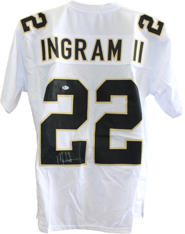 Mark Ingram II Autographed/Signed Pro Style Size XL White Jersey JSA 59370