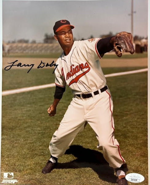Larry Doby Autographed Cleveland Indians 8x10 Photo JSA COA