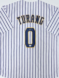 Brewers BRICE TURANG Signed Custom Replica Pinstripe Debut #0 Jersey AUTO - JSA