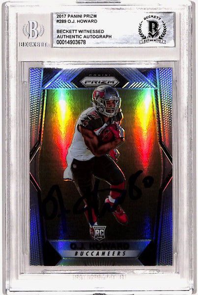 OJ Howard Autographed 2017 Panini Prizm #289 Rookie Card Beckett Slab 40754
