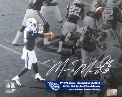 MARCUS MARIOTA AUTOGRAPHED 16X20 PHOTO TENNESSEE TITANS FIRST GAME MM HOLO 95007