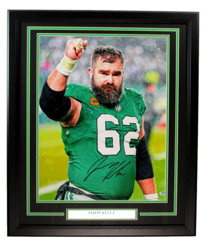 Jason Kelce Signed/Auto 16x20 Photo Philadelphia Eagles Framed PSA/DNA 189784
