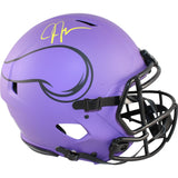 Justin Jefferson Autographed Minnesota Vikings Pro Rave Helmet Beckett 50137
