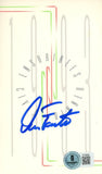 Dan Fouts Autographed San Diego Chartgers 3.5x6 Table # and Ticket Beckett 57225