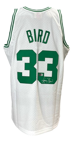Larry Bird Signed Celtics White M&N Hardwood Classics Swingman Jersey BAS ITP