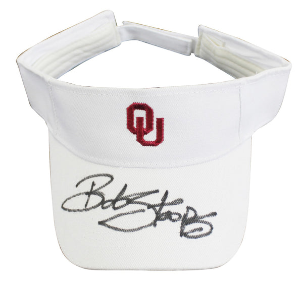 Oklahoma Bob Stoops Authentic Signed White Visor Autographed BAS Witnessed