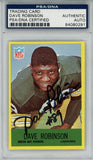 Dave Robinson Signed 1967 Philadelphia #80 Trading Card PSA Slab 42668