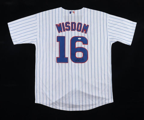 Patrick Wisdom Signed Chicago Cubs Pinstriped Nike Jersey (JSA COA) 3rd Baseman