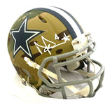 DAK PRESCOTT SIGNED DALLAS COWBOYS CAMO SPEED MINI HELMET BECKETT COA