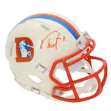 Troy Franklin Autographed Denver Broncos RETRO Speed Mini Helmet Beckett Witness