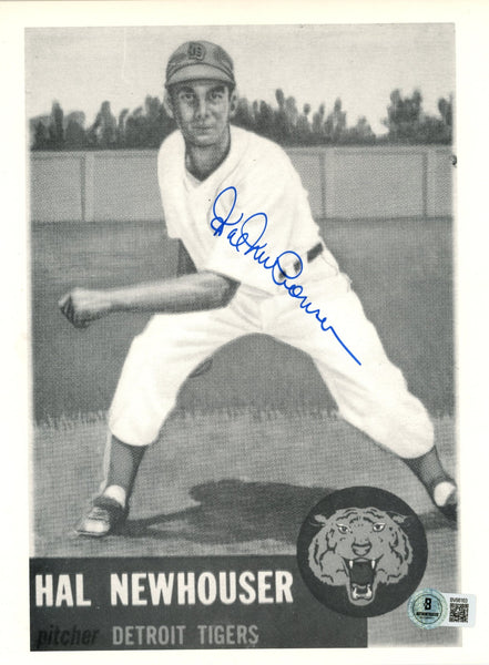 Hal Newhouser Autographed/Signed Detroit Tigers 8x10 Photo Beckett 56096
