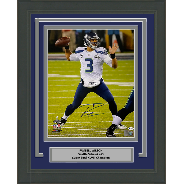 Framed Autographed/Signed Russell Wilson Seattle Seahawks 16x20 Photo BAS COA