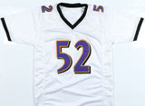 Ray Lewis Autographed White Pro Style Jersey - Beckett W Hologram *Black