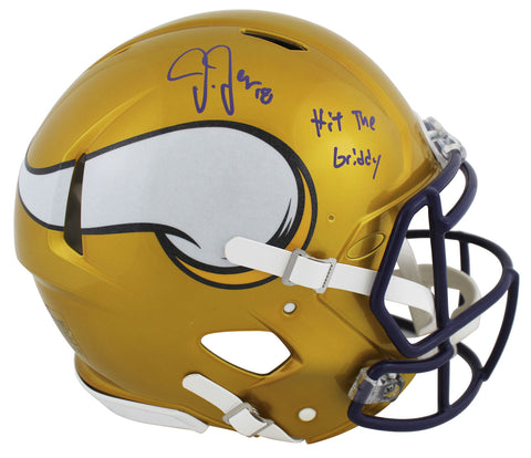 Justin Jefferson "Hit the Griddy" Signed Flash F/S Speed Proline Helmet BAS Wit
