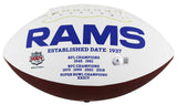 Rams Eric Dickerson "HOF 99" Signed Rawlings White Panel Logo Football BAS Wit