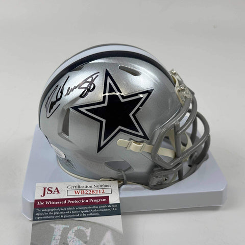 Autographed/Signed Drew Pearson Dallas Cowboys Mini Football Helmet JSA COA