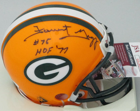 Packers FORREST GREGG Signed Riddell Mini Helmet AUTO w/ #75 & HOF 77 - JSA