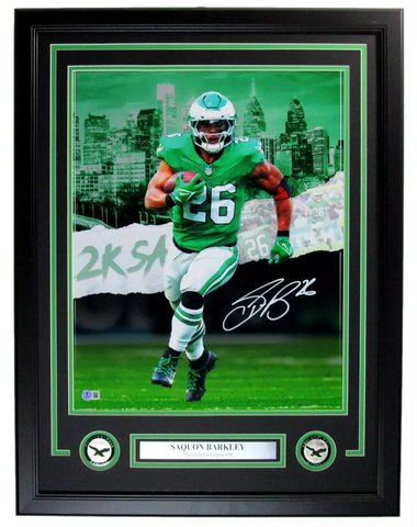 Saquon Barkley Signed/Autographed 16x20 Photo Eagles Framed Beckett 193636