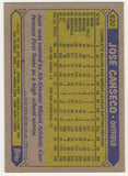 Jose Canseco Signed A's (Athletics) 1987 Topps Baseball Card #620 (SCHWARTZ COA)