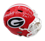 Buck Belue and Lindsay Scott Signed Georgia Bulldogs Speed Full Size NCAA Helmet