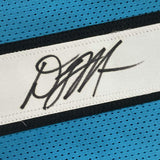 Framed Autographed/Signed DJ D.J. Moore 33x42 Carolina Teal Jersey Beckett COA