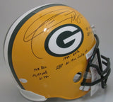 Packers DONALD DRIVER Signed Full Size Replica Helmet AUTO w/ Career Stats - JSA