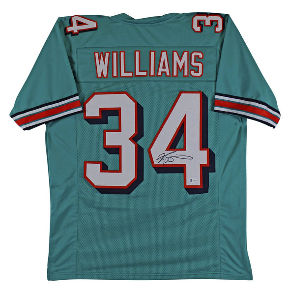 Ricky Williams Authentic Signed Teal Pro Style Jersey Autographed BAS Witnessed