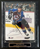 Joe Sakic Autographed 8x10 Photo -- Colorado Avalanche with Plaque | JSA COA