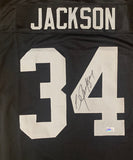 Bo Jackson Autographed Los Angeles Signed Black Football Jersey Beckett COA