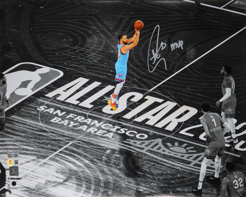 Warriors Stephen Curry "MVP" Signed 16x20 2025 ASG Spotlight Photo BAS Witnessed
