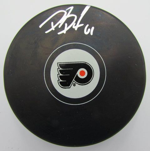 David Drake Philadelphia Flyers Autographed/Signed Flyers Logo Puck 141763