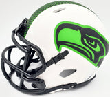 Russell Wilson Auto Seahawks White Lunar Eclipse Spd Mini Helmet RW Holo Beckett