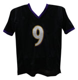 Justin Tucker Autographed/Signed Pro Style Black XL Jersey Beckett 39569