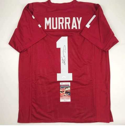 Autographed/Signed KYLER MURRAY Oklahoma Maroon College Football Jersey JSA COA