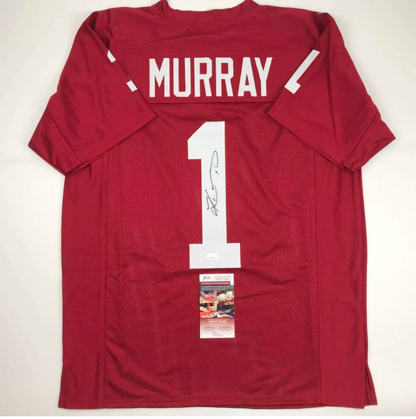 Autographed/Signed KYLER MURRAY Oklahoma Maroon College Football Jersey JSA COA