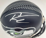 RUSSELL WILSON AUTOGRAPHED SEATTLE SEAHAWKS MINI HELMET IN SILVER RW HOLO 71469