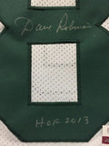 Autographed/Signed DAVE ROBINSON HOF 2013 Green Bay White Jersey JSA COA