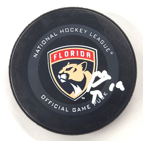 Matthew Tkachuk Autographed Florida Panthers Official Game Hockey Puck Beckett