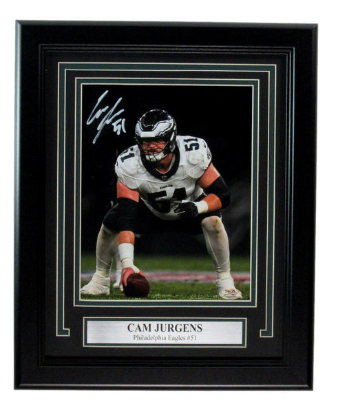 Cam Jurgens Autographed 8x10 Photo Framed Philadelphia Eagles PSA/DNA 193989