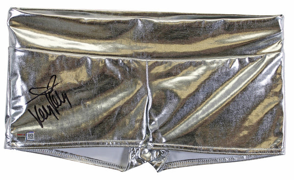 Kelly Kelly WWE Diva Authentic Signed Silver Shorts Autographed Tri Star