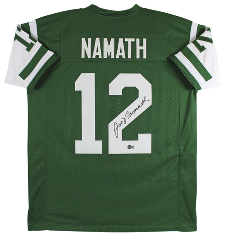 Joe Namath Authentic Signed Green Pro Style Jersey Autographed BAS Witnessed