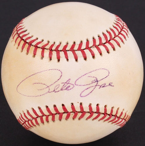 Pete Rose Signed ONL Baseball (JSA Hologram) 3 X World Champion / MLB Hit King