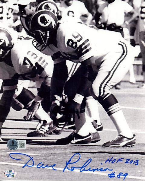 Dave Robinson Autographed/Signed Washington Redskins 8x10 Photo Beckett 59508