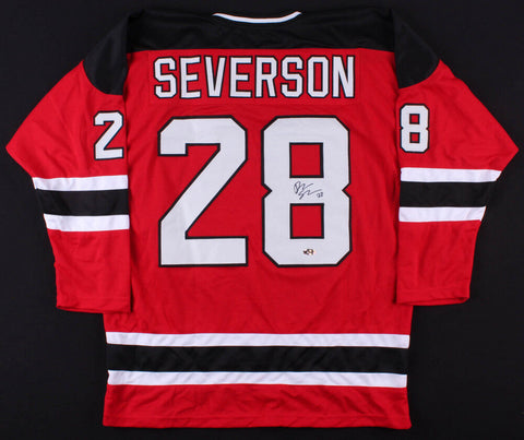 Damon Severson Signed Devils Jersey (Frst Class Autographs) New Jersey Defense