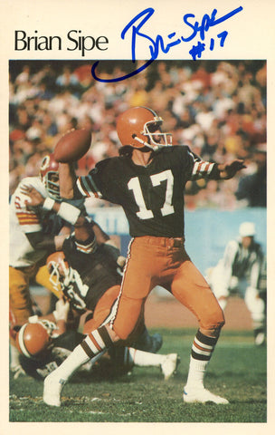 Brian Sipe Autographed Cleveland Browns Mini Poster 2/50 BAS 46150