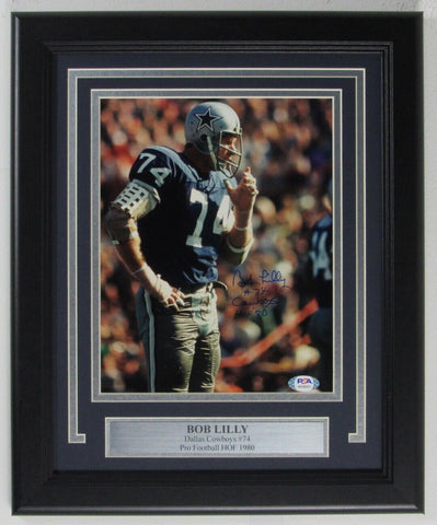 Bob Lilly Dallas Cowboys Autographed/Signed 8x10 Photo Framed PSA/DNA 154872