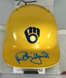 Brewers Hall of Famer ROBIN YOUNT Signed Rawlings YELLOW Mini Helmet AUTO - JSA